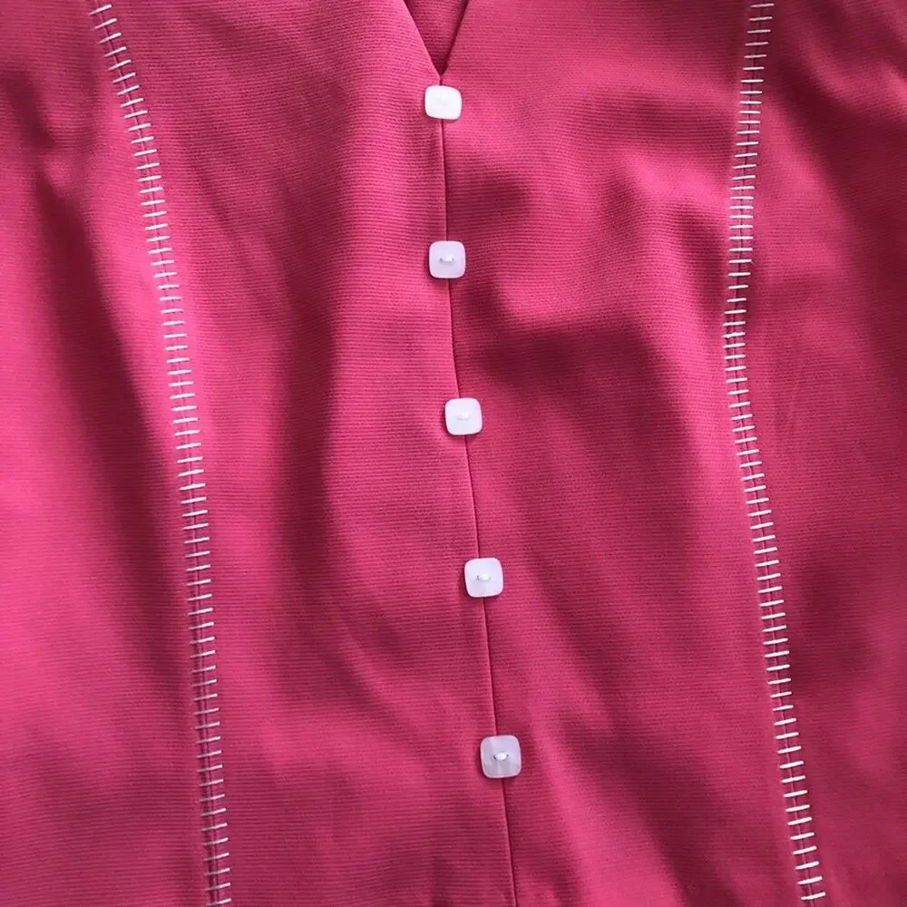 80s Vintage Pink Power Suit Dress - Picture 5 of 12